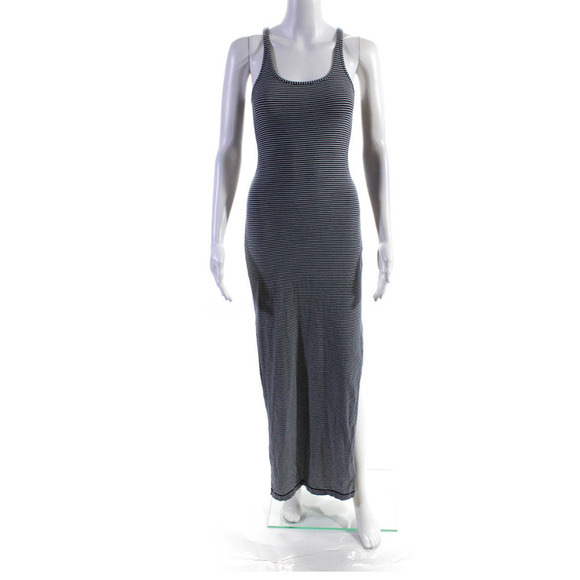 RARE Lululemon Racerback Maxi Sleeveless Slit Dress 2 Navy White Striped NWOT - Picture 8 of 12